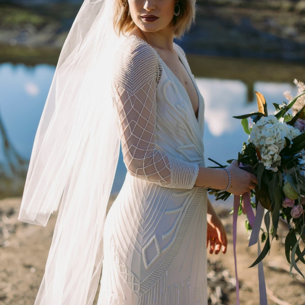 2 tier veil on country bride