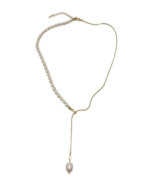 Gold Chain and fresh Water Pearl necklace | Lyria - Jeanette Maree
