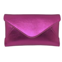 Bianca|Pink Metallic Clutch Bag