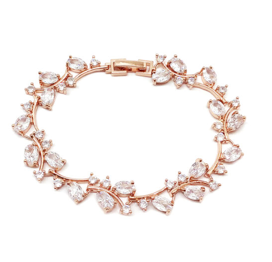 Crystal Rose Gold Bracelet for Bride