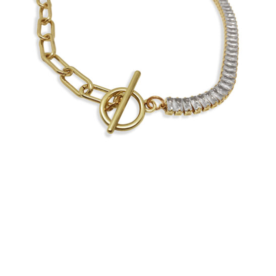 Gold fob chain necklace with crystal detailSkyla -Jeanette Maree