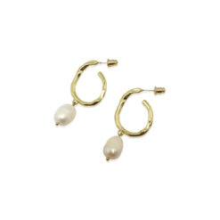 Attina|Pearl Hoop Earrings
