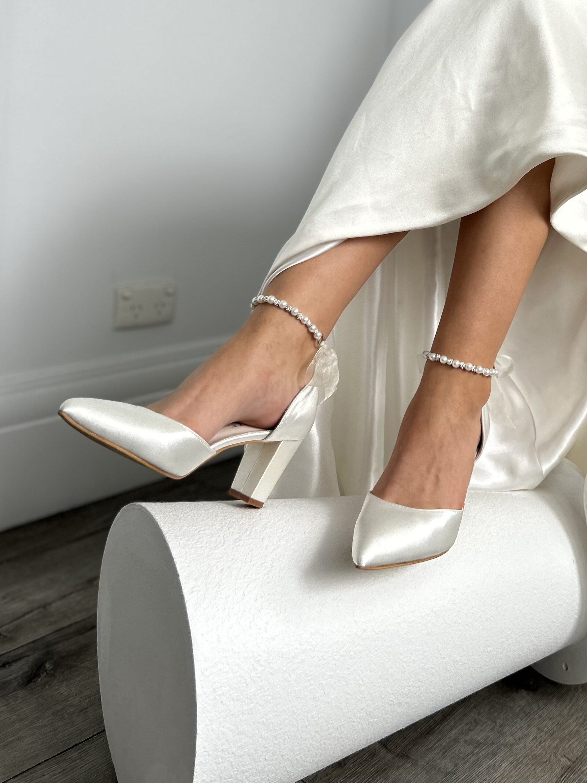 Florence Ivory Suede Block Heel Bridal Shoes With Satin Bow | Emmy London |  Ivory bridal shoes, Wedding shoes heels, Bridal shoes