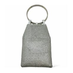 Juniper-Silver Diamante Clutch Bag