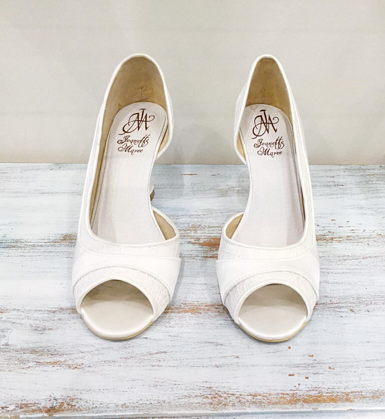 wedge bridal shoe| Charlotte I Jeanette Maree|Shop Now Online