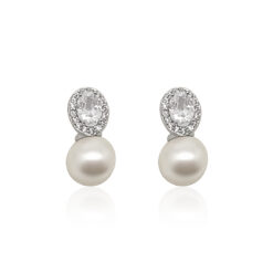 Malia- White pearl stud earrings
