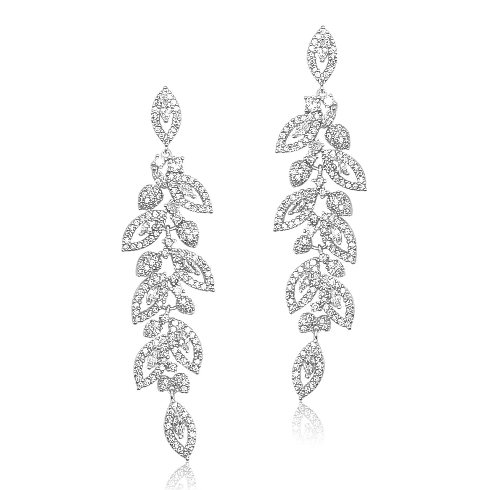 Silver Drop Earring for Bride or Bridesmaid