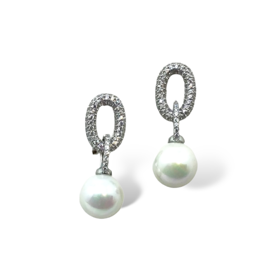 Silver Pearl Drop Earrings|Felix|Jeanette Maree