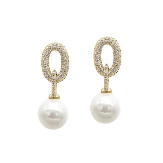 Gold Pearl Drop Earrings|Felix|Jeanette Maree