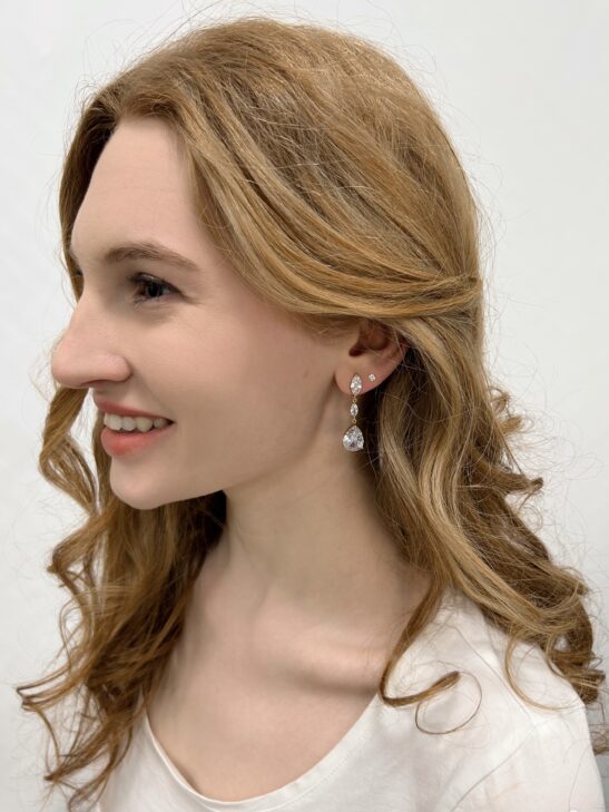 Gold CZ Drop Earrings|Fawn|Jeanette Maree|Shop Online