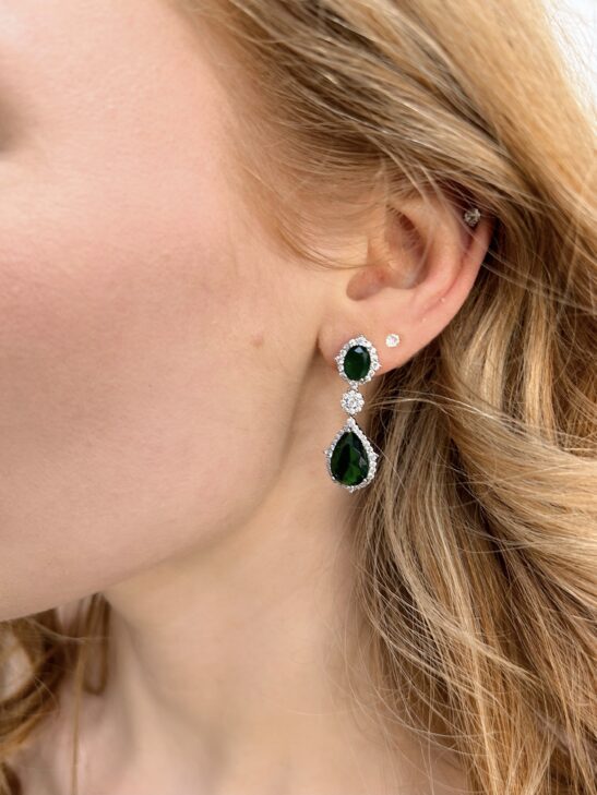 Emerald Drop Earrings|Maya|Jeanette Maree|Shop Online Now