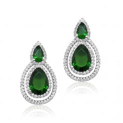 Winnie-Emerald Double Pear Earring