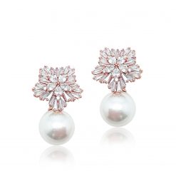 Gemi – rose gold and pearl earrings