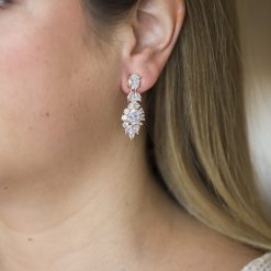 August-Rose Gold Drop Earrings Bridal