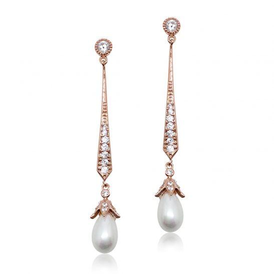 Dangling Pearl Earrings For Wedding|Trudy|Jeanette Maree