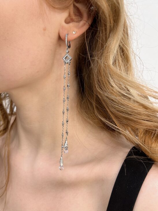 Long Chain Silver Earring|Lysette|Jeanette Maree