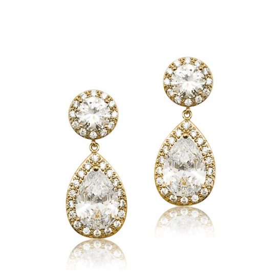 Gold crystal brides maid earring E0140G