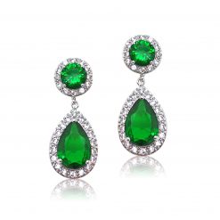 Doris-Emerald Crystal Drop Earring