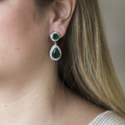 Doris-Emerald Crystal Drop Earring