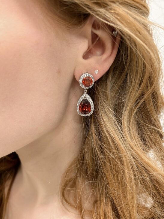 Doris Red Crystal Drop Earring|Doris|Jeanette Maree