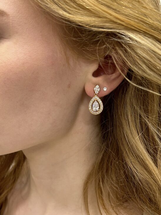 Gold Crystal Dangle Earrings|Jamari|Jeanette Maree