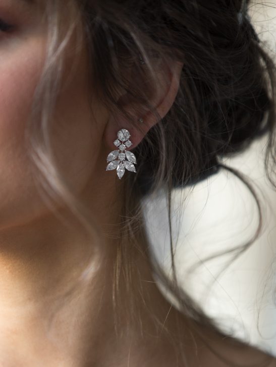 Silver earrings studs bridal earrings - Carolina | Jeanette Maree
