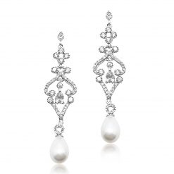Amora-Pearl And Diamond Drop Earrings