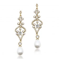 Amora-Gold And Pearl Drop Earrings