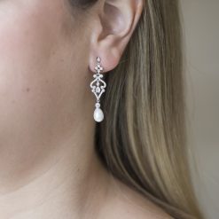 Amora-Pearl And Diamond Drop Earrings