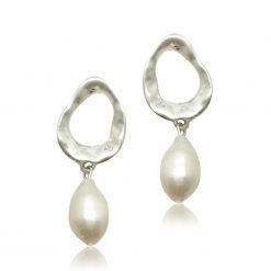 Dewi-Pear Drop Earrings Silver