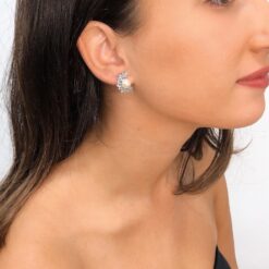 Rowan – Pearl silver earrings