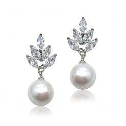 Daphne-Pearl And Zirconia Earrings