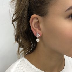 Daphne – Crystal Pearl Drop Earrings