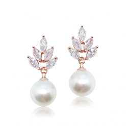 Daphne – Crystal Pearl Drop Earrings