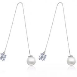 Emerald Pearl-Pearl Linear Drop Earrings