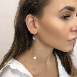 Emerald Pearl-Pearl Linear Drop Earrings