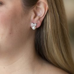 Jocelyn|Pearl and zirconia earrings