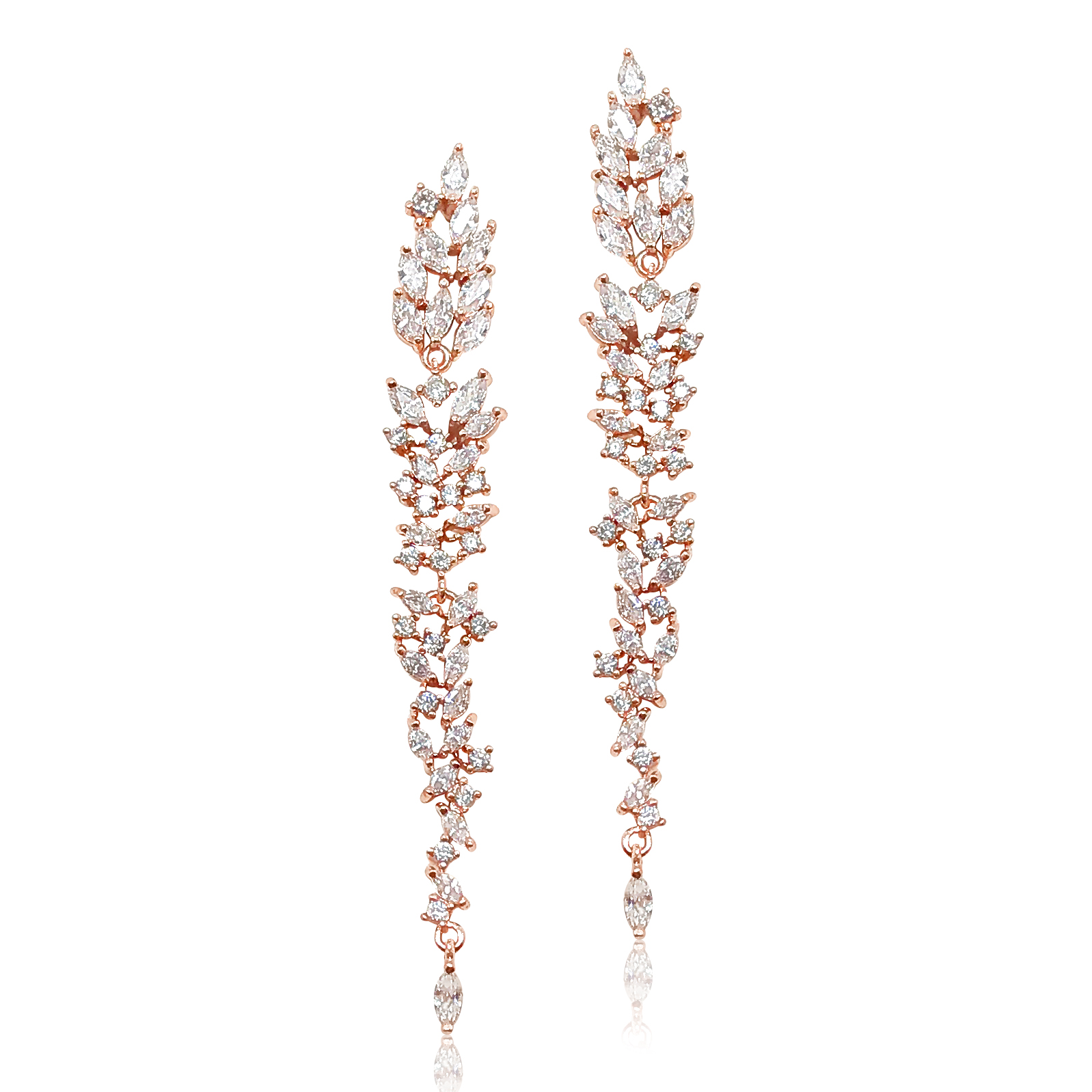 Rose Gold and Crystal Drop Earring