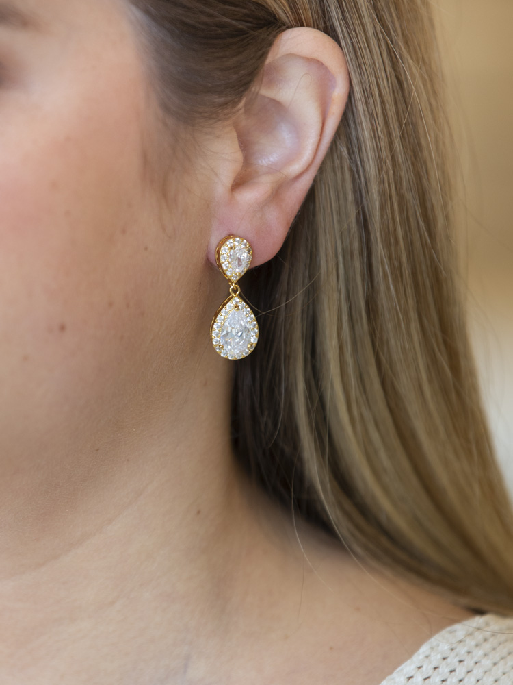 CZ Dangle Earrings|Leticia|Jeanette Maree|Shop Online