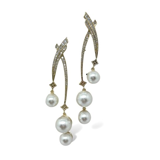 Gold Pearl Statement Earrings|Alexa|Jeanette Maree|Shop