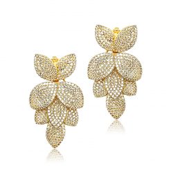 Maggie-Gold Crystal Statement Earrings
