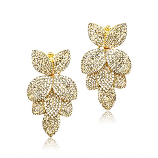Gold Crystal Statement Earrings|Maggie|Jeanette Maree|Shop