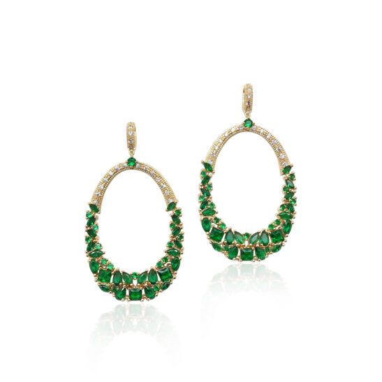 Emerald Circular Drop Earring|Alex|Jeanette Maree|Shop Online Now
