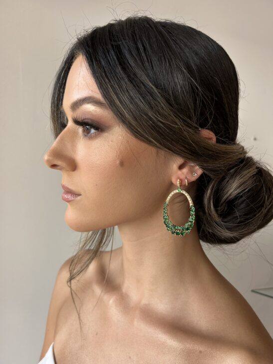 Emerald Circular Drop Earring|Alex|Jeanette Maree|Shop Online Now