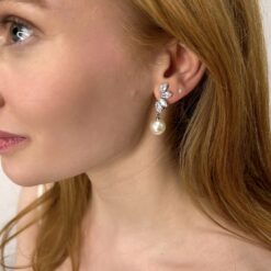 Estrella-Clip On Pearl Drop Earrings