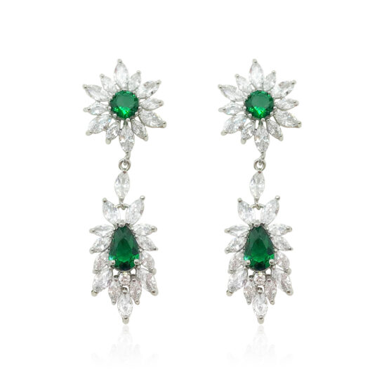 Emerald Leaf Drop Earring|McKenna|Jeanette Maree|Shop Online Now