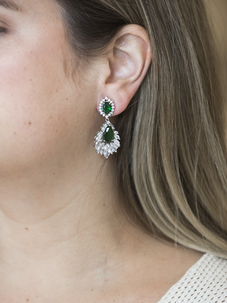 Emerald Crystal Earring |Rylan|Jeanette Maree|Shop Online Now