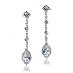 Sonnet-Diamond Long Earrings