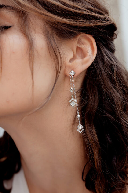 Simple Silver Drop Earrings|Olive|Jeanette Maree|Shop Online Now
