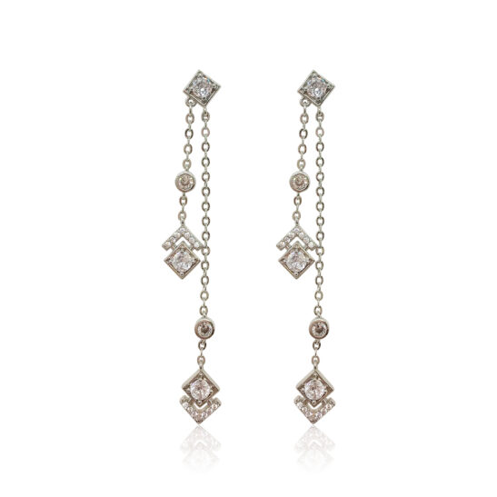 Simple Silver Drop Earrings|Olive|Jeanette Maree|Shop Online Now